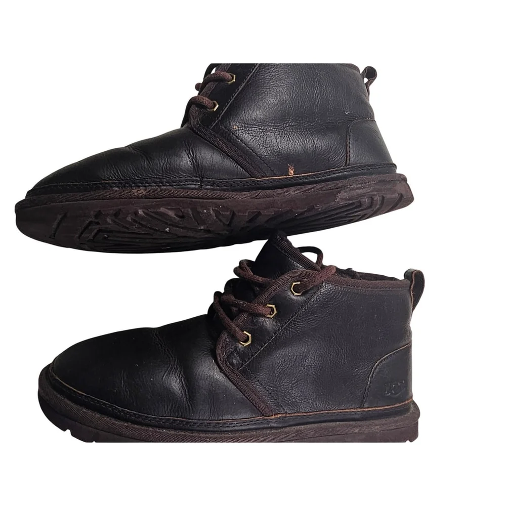 UGG Neumel Men's Leather Wool Lined Chukka Boots Brown 9